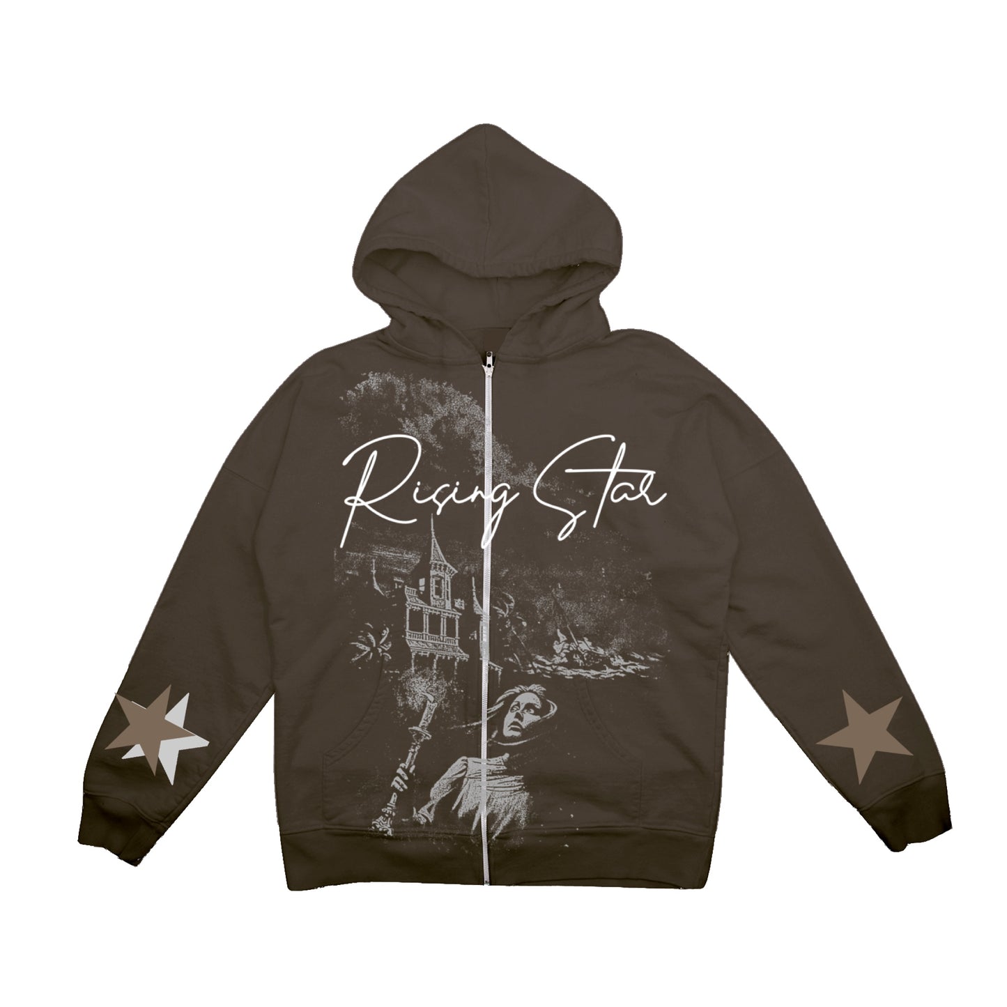 Rising Star Brown Zip-Up "The Pistol Star"
