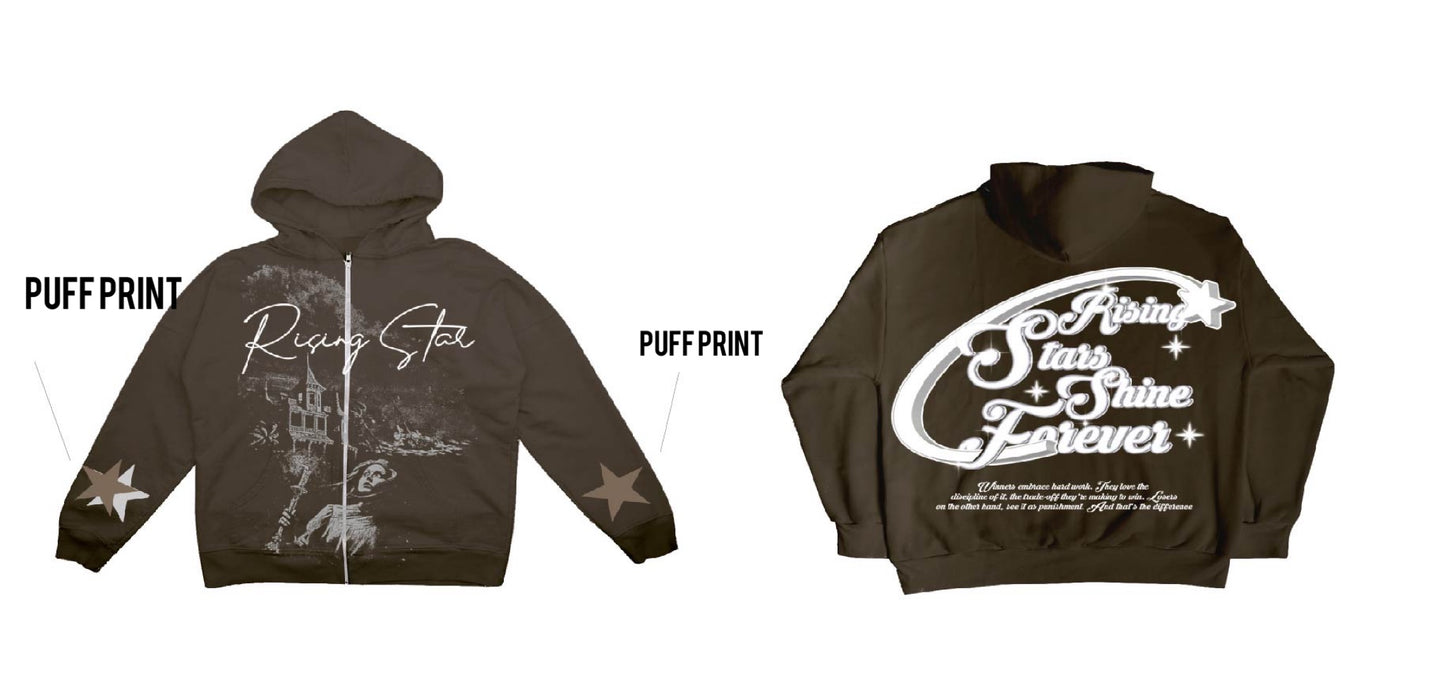Rising Star Brown Zip-Up "The Pistol Star"